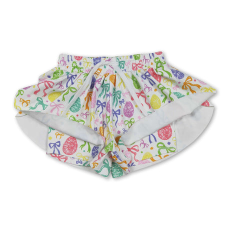 Colorful bow eggs kids girls Easter active shorts