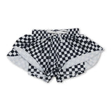 Black plaid kids girls team active summer shorts