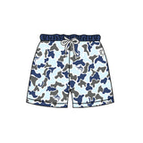 Blue camo fish pockets kids boys summer shorts