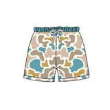 Blue camo pockets kids boys summer shorts