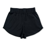 Black kids girls summer yoga active shorts