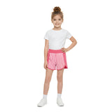 Hot pink stripe kids girls active summer shorts