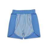 Light blue stripe kids girls active summer shorts