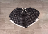 Black polka dots adult women active summer shorts
