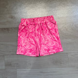 Pink leaves camo kids girls summer pocket shorts