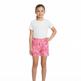 Pink leaves camo kids girls summer pocket shorts