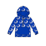 MOQ 3 blue owl long sleeves pocket kids team zipper hoodie