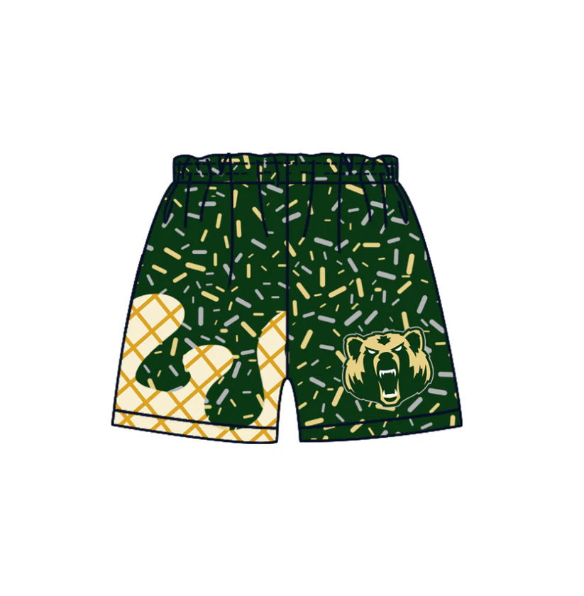 MOQ 3 pcs grey green ice cream sprinkle kids boys team shorts