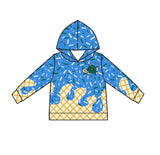 MOQ 3 pcs blue green ice cream sprinkle toddler kids team hoodie