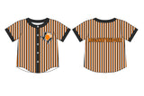 MOQ 5 pcs short sleeves orange stripe boy team button down shirt
