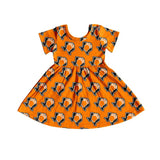 MOQ 5 short sleeves orange kids girls team dresses