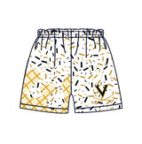 MOQ 3 pcs V white black ice cream sprinkle kids boys team shorts