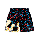 MOQ 3 pcs red blue ice cream sprinkle kids boys team shorts
