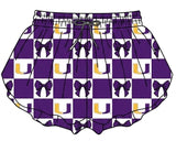 MOQ 5 pcs Purple bow U women team active summer shorts