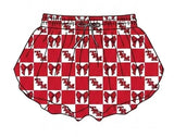 MOQ 5 pcs red bow T R M kids girls team active summer shorts