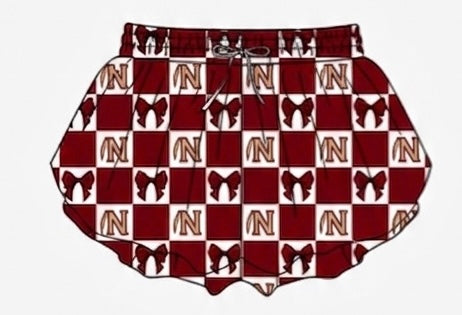 MOQ 5 pcs Plaid bow N kids girls team active summer shorts