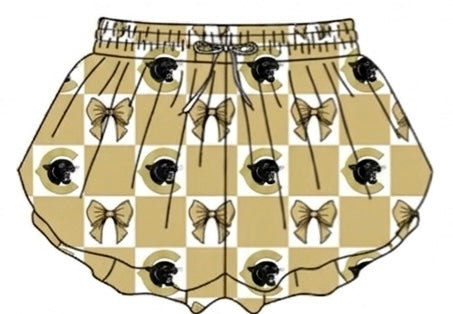 MOQ 5 pcs Khaki bow women team active summer shorts