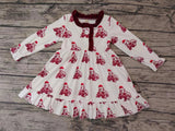 MOQ 3 pcs long sleeves M Christmas hat maroon girls team night gown