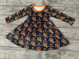 MOQ 3 pcs long sleeves B orange girls team dresses
