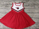 MOQ 3 pcs M T sleeveless white red girls team dresses