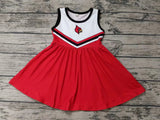 MOQ 3 pcs bird sleeveless white red girls team dresses