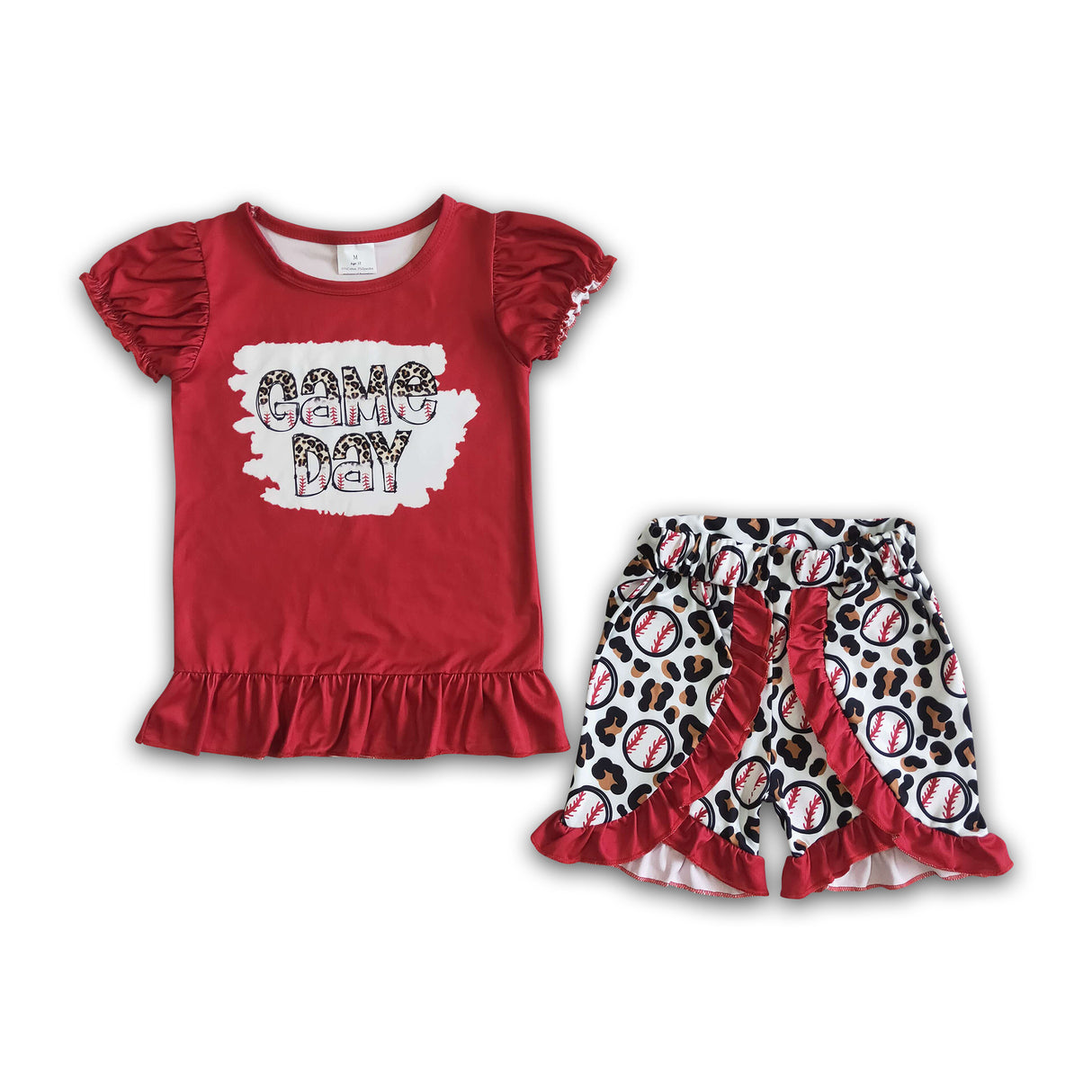 Game day shirt baseball leopard shorts girls boutique clothes