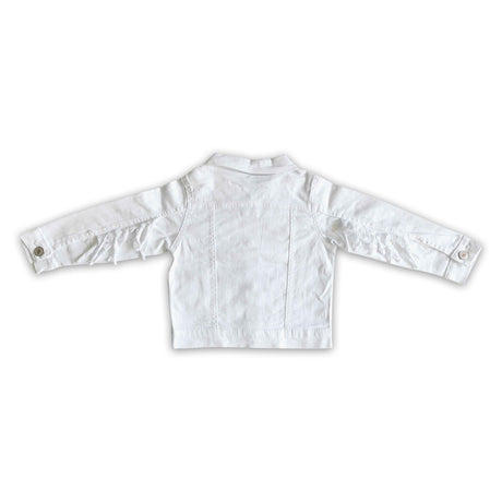 White color tassels girls spring denim jacket