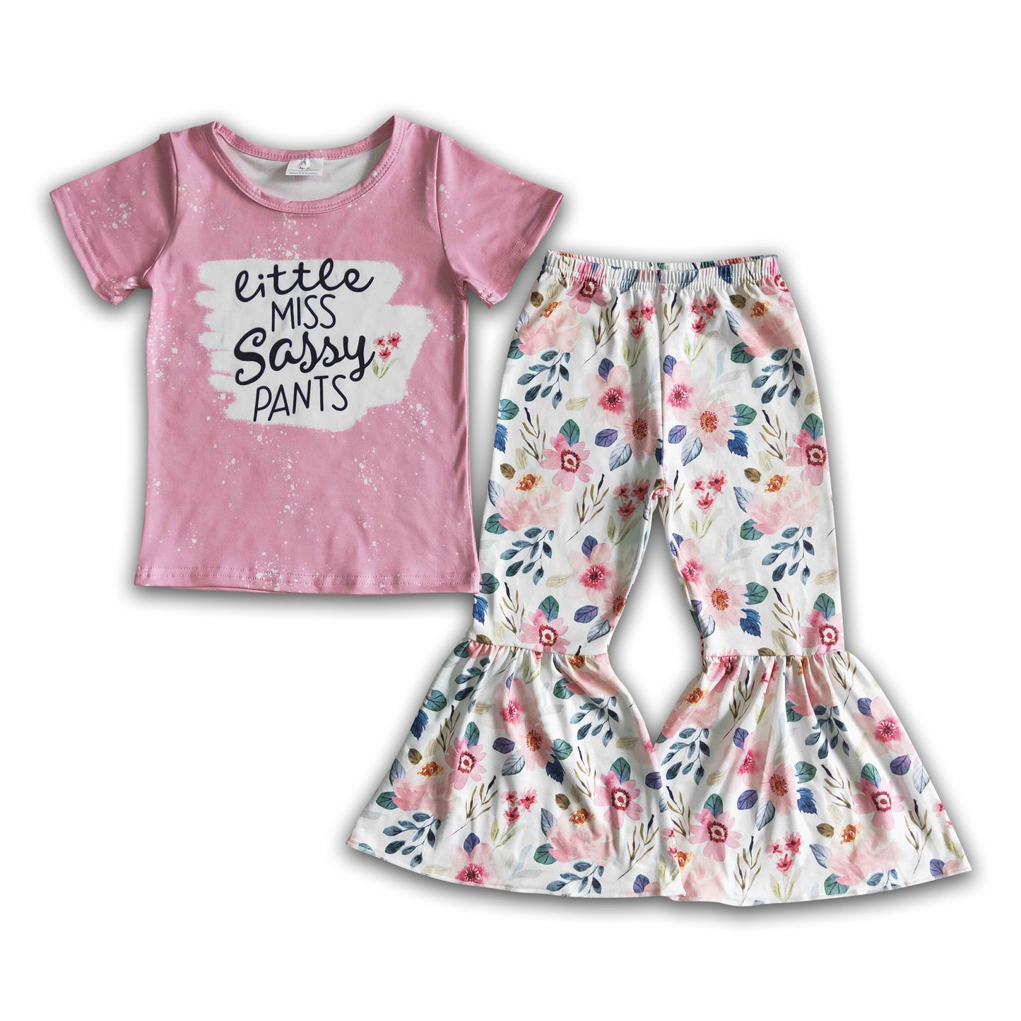 Little miss sassy pants shirt floral pants baby girl spring clothing
