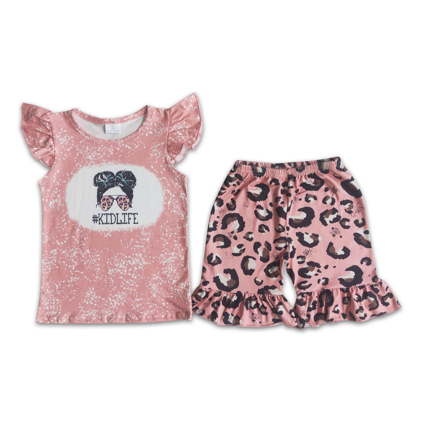Kid life shirt leopard shorts children clothing girls