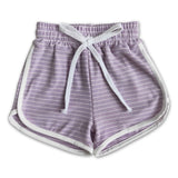 High quality cotton small purple drawstring girls summer shorts