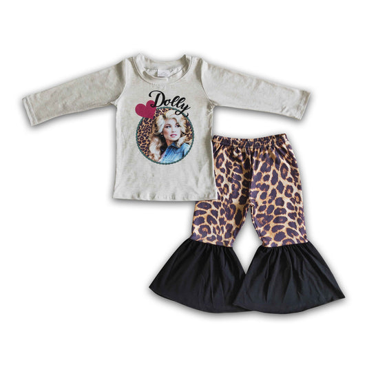 Screen print shirt leopard pants singer children boutique clothes