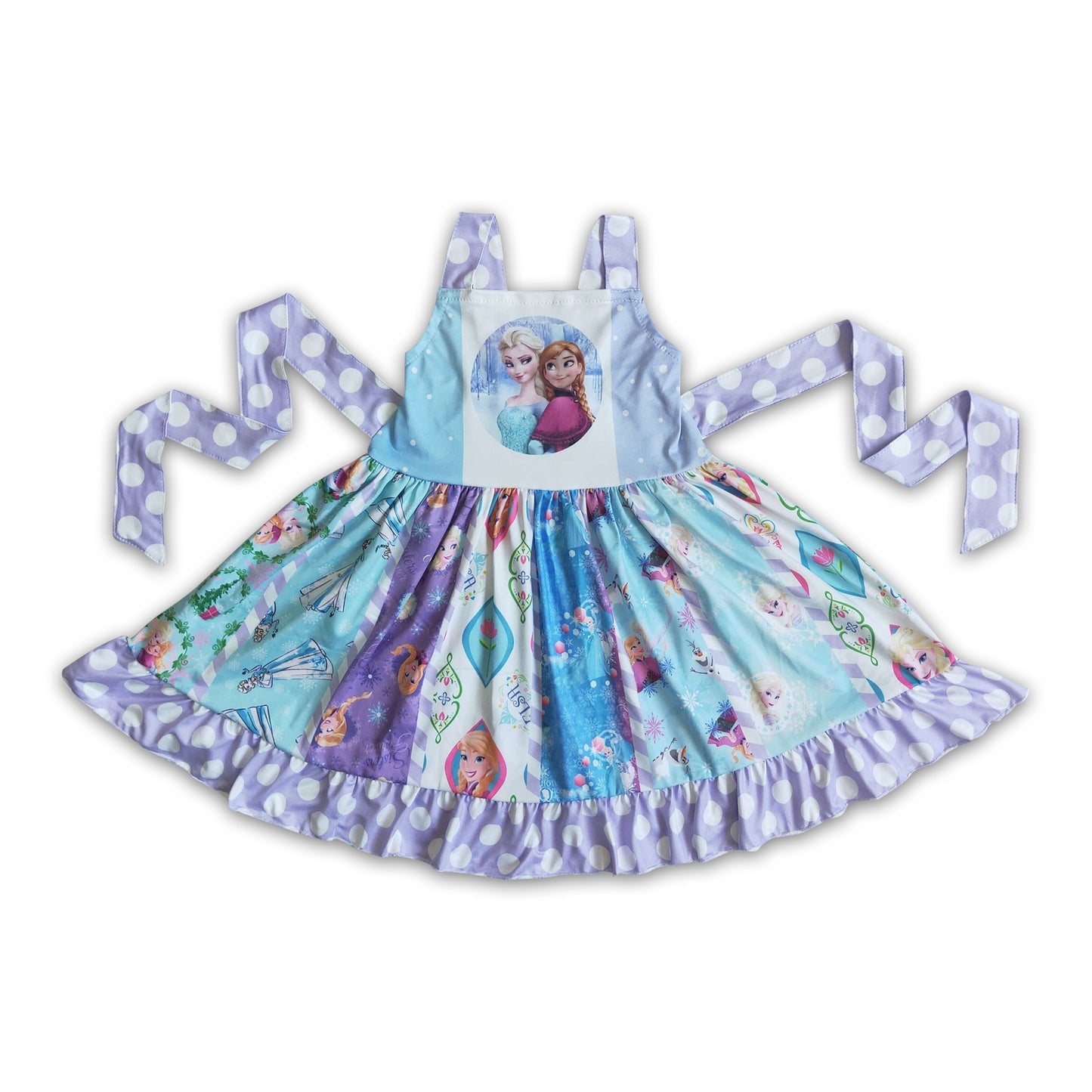Sleeveless princess panel twirl girls summer dresses