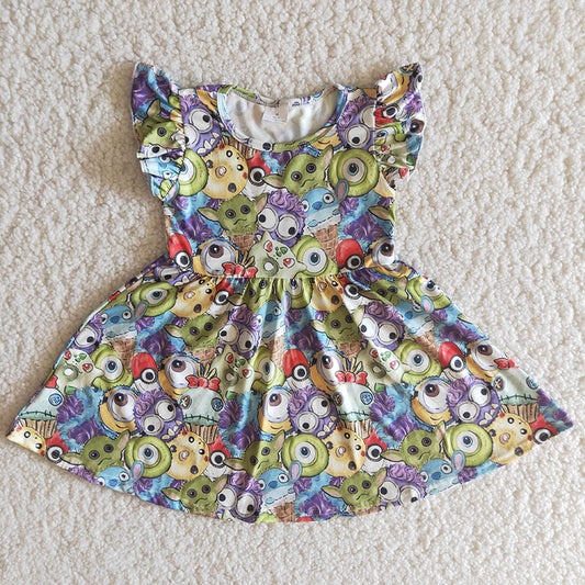 Girl flutter sleeve twirl summer dresses