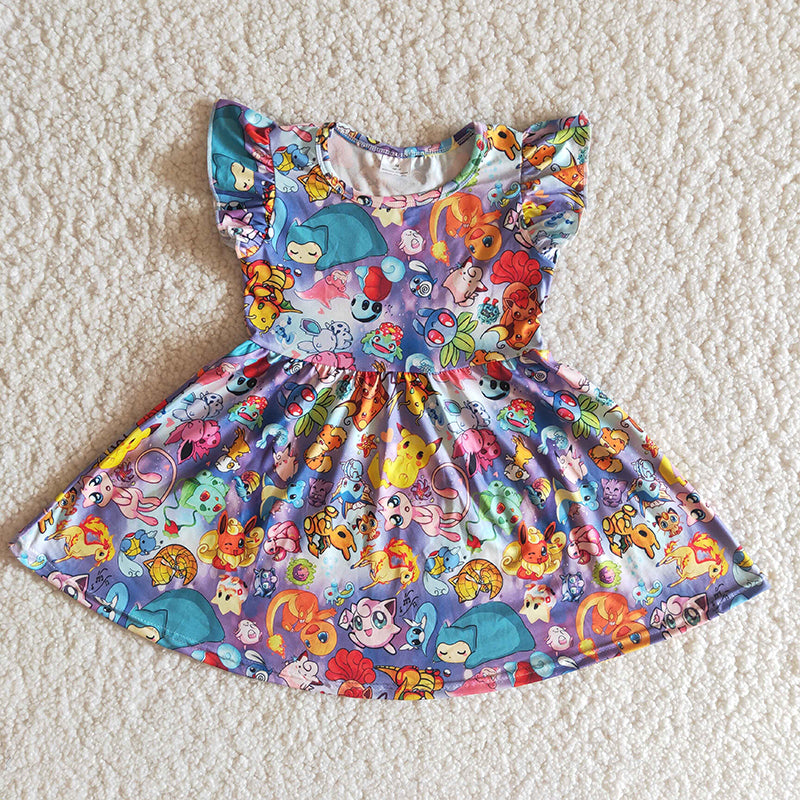 Girl flutter sleeve twirl dresses