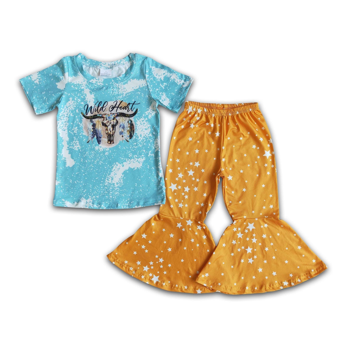 Wild Heart Girl Cow Head Star Pants Outfit