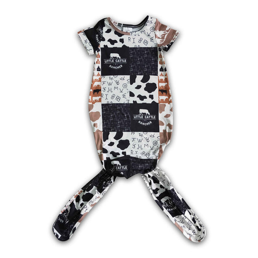 Little cattle cow patchwork cute baby gowns