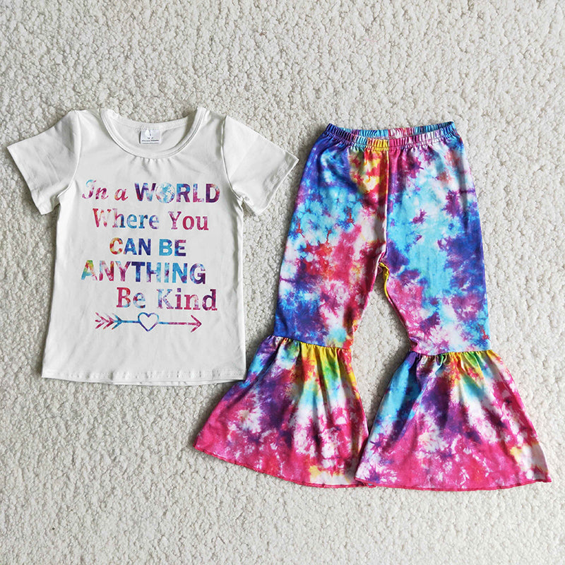 Girl Colorful Be Kind Bell Bottom Outfit