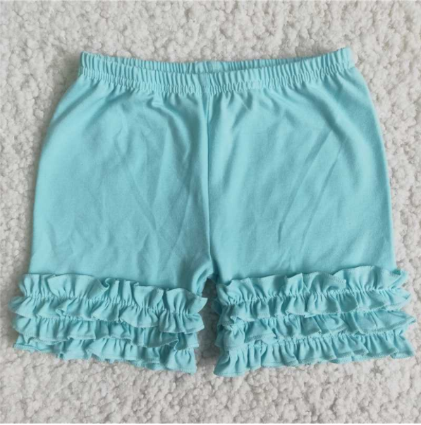 Girl Light Blue icing ruffle shorts