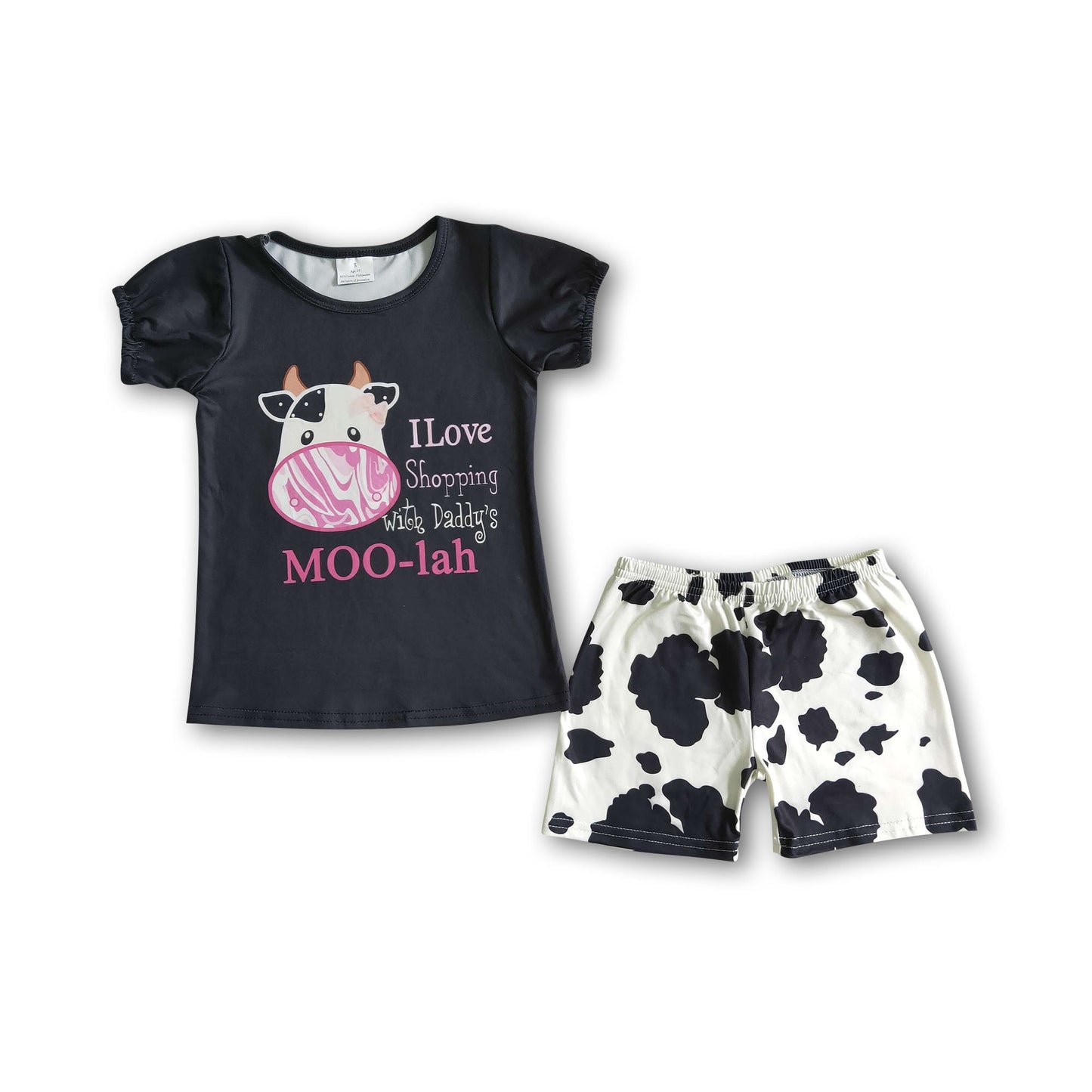 Moo-lah shirt cow print shorts kids girls clothes
