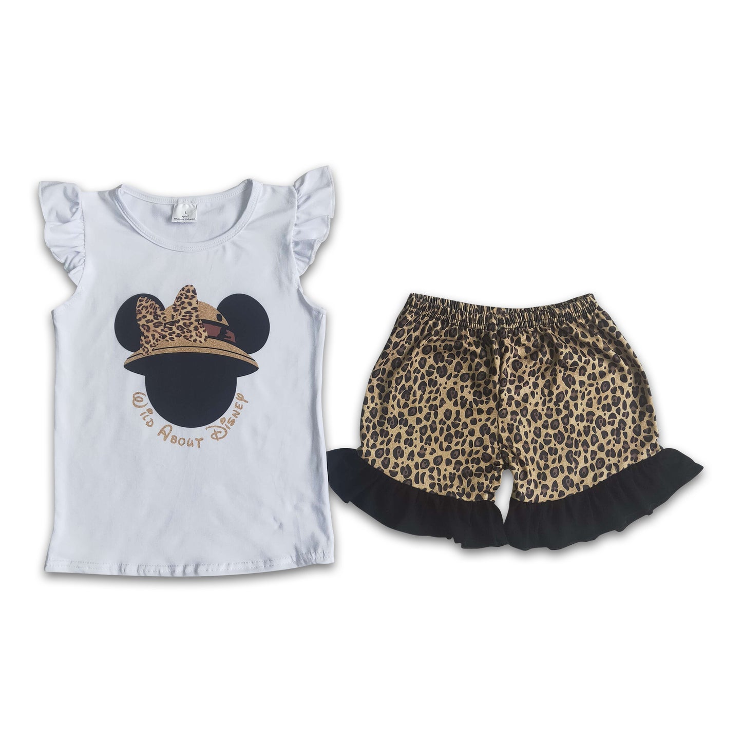 Wild leopard mouse girls boutique summer clothing