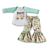 Pumpkin patch sunflower girls clothing set