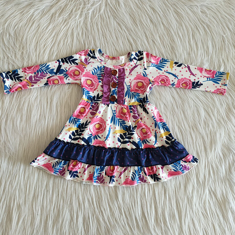 Girl Long Sleeves Floral Dress