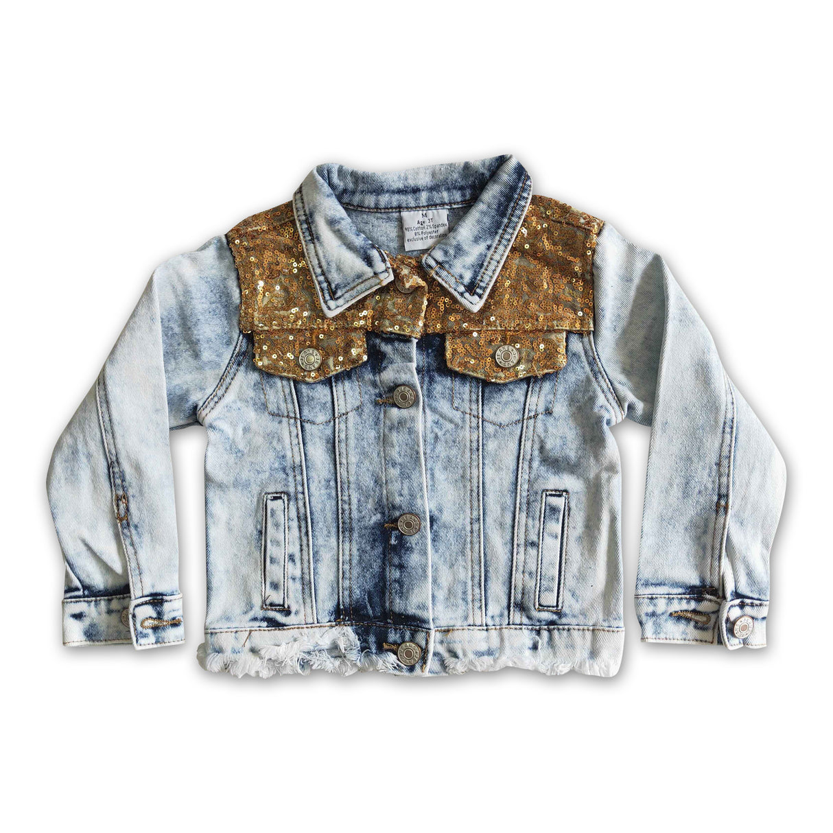 High quality sequin girls denim jackets pre-order