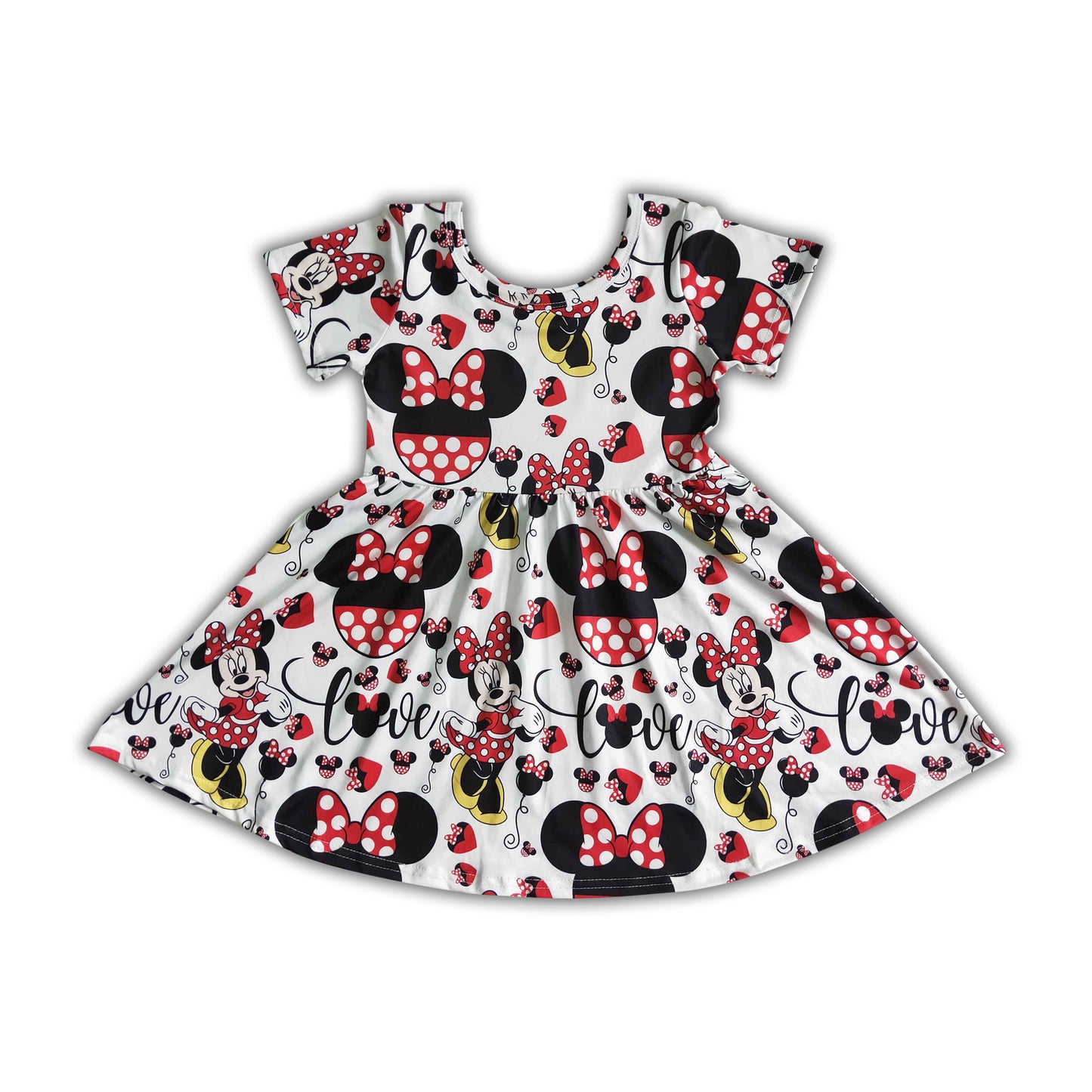 Love cute short sleeve mouse baby girls summer twirl dresses