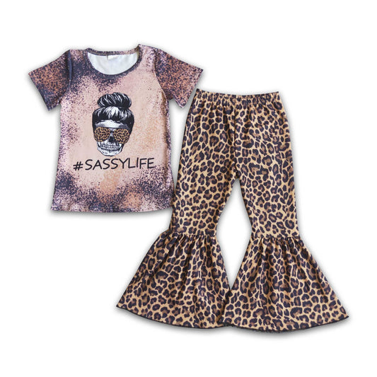 Girl Sassy life Outfits Leopard Pants Clothing Sets