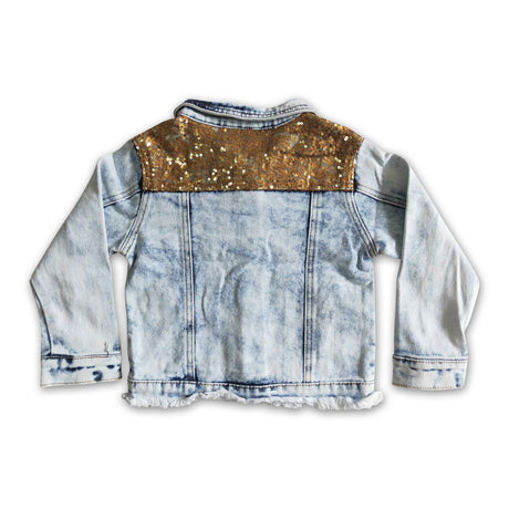 High quality sequin girls denim jackets pre-order