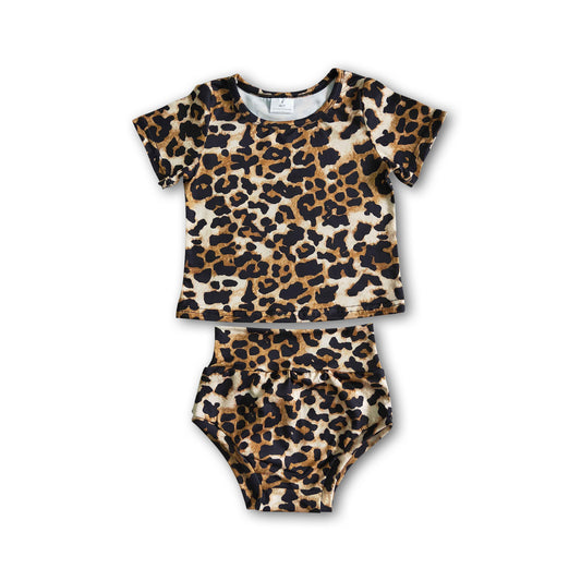 Girl Leopard Bummies set