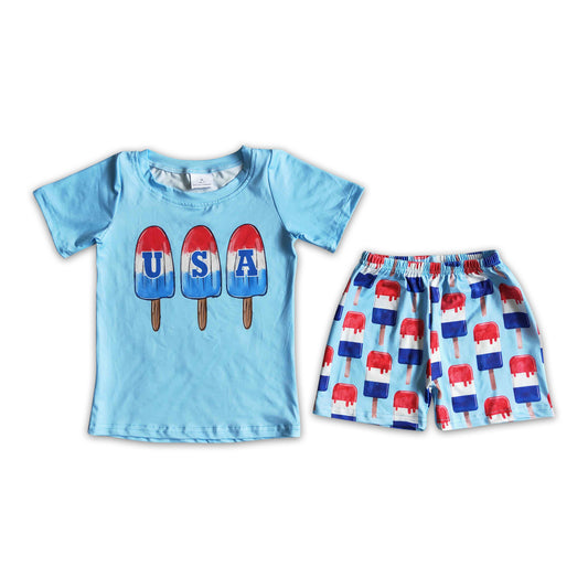 Boy Popsicle Happy Fourth Outfit