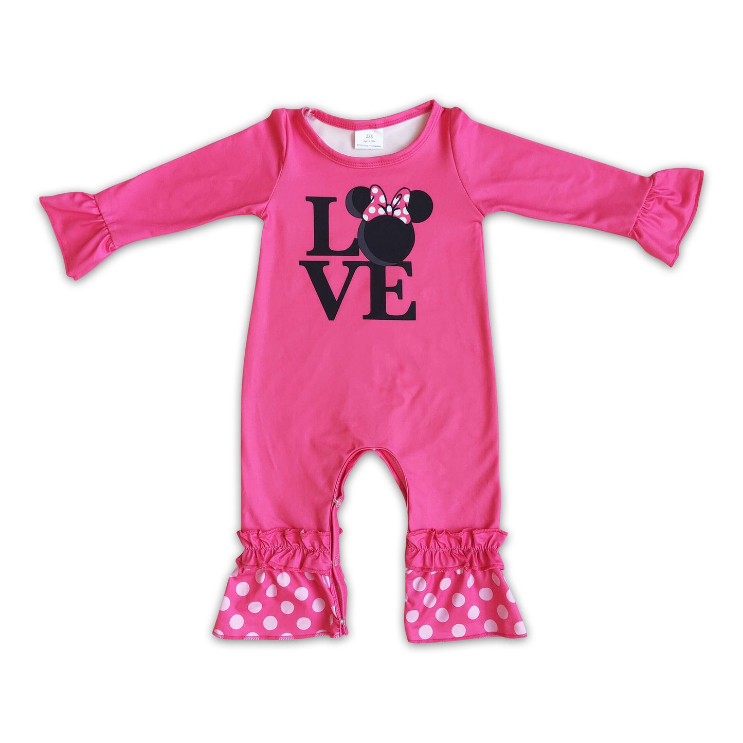 Love pink mouse baby girls valentine's day romper