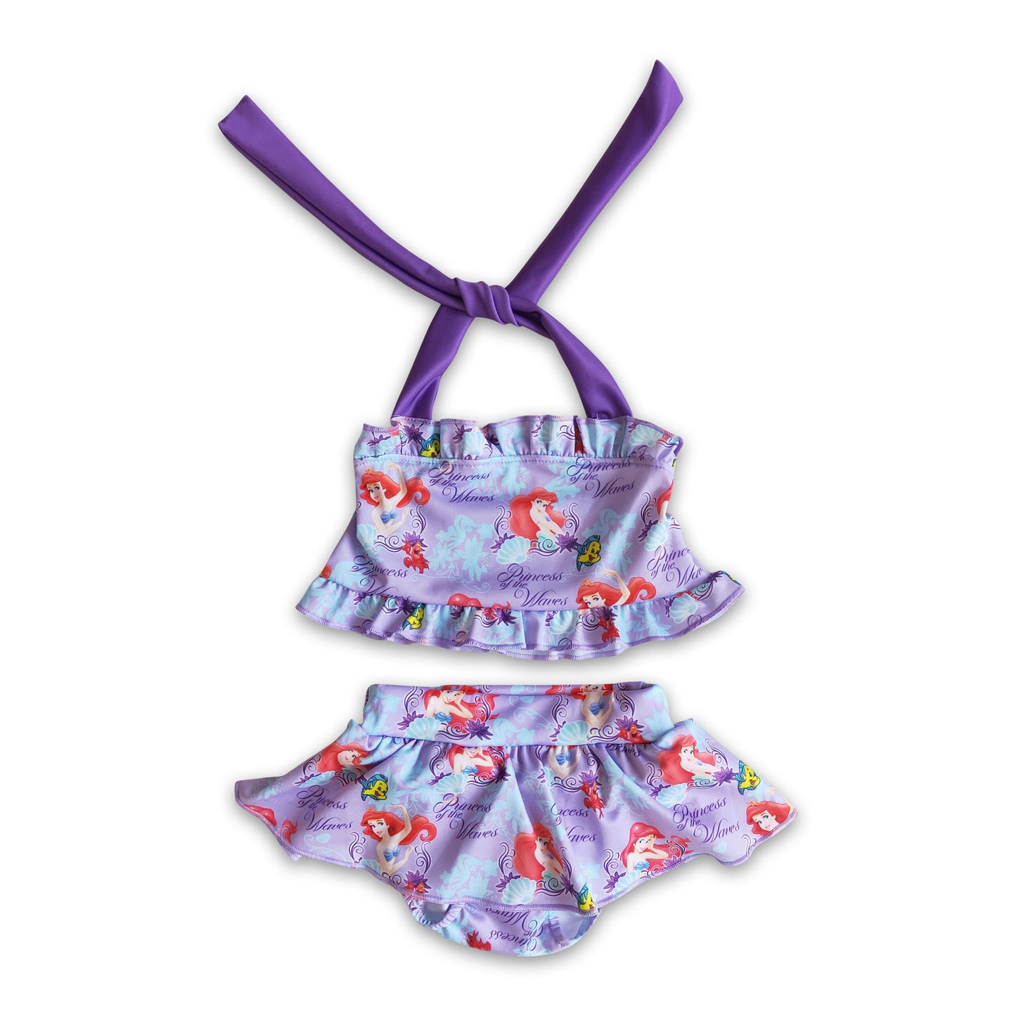 Cute print suspender baby girls summer swimsuit